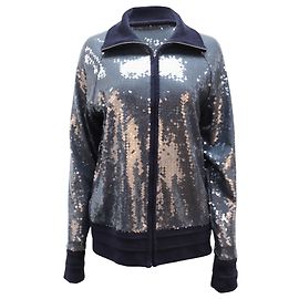 Chanel 2008 Bomberjacke mit Pailletten aus blauem Polyester Blau