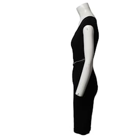 Michael Kors-Michael Kors Asymmetrical Zip Cocktail Dress in Black Rayon-Black