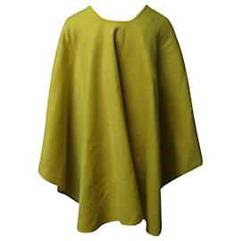 Ermanno Scervino-Ermanno Scervino Wide Sleeve Cape-Coat in Yellow Wool-Yellow