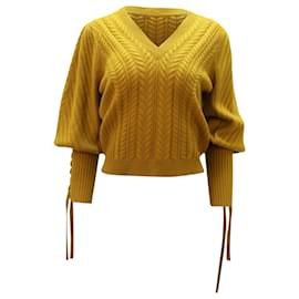 Ulla Johnson-Ulla Johnson Puff Sleeve Sweater in Mustard Wool-Other,Yellow
