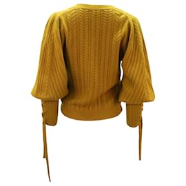Ulla Johnson-Ulla Johnson Puff Sleeve Sweater in Mustard Wool-Other,Yellow