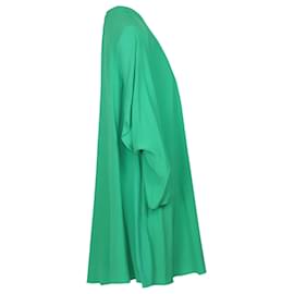 Balenciaga-Balenciaga Flounce Dress in Green Acetate-Green