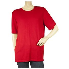 Escada Red Virgin Wool Short Sleeve Knitted Top Size 44 Red