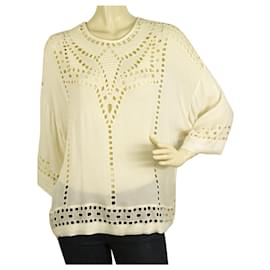 Isabel Marant Etoile-Isabel Marant Etoile Vanilla Crean Lace Tunic 3/ 4 Sleeves Blouse Top size 38-Cream