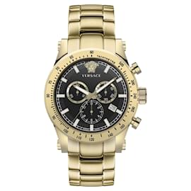 Versace-Relógio com pulseira esportivo Versace Chrono-Dourado,Metálico