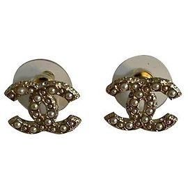 BOUCLES CC CHANEL PERLEES Bijouterie dorée