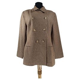 Ralph Lauren Purple Label Houndstooth Blazer Brown Beige Brown Beige