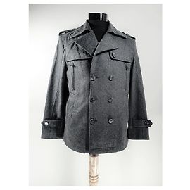 Chaquetón Hermès Gris de Lana Gris
