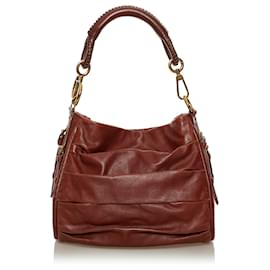 Dior-Dior Brown Leather Lambskin Libertine Hobo-Brown
