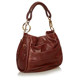 Dior-Dior Brown Leather Lambskin Libertine Hobo-Brown