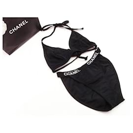 Chanel-[Used] CHANEL Super Rare Matrasse Logo Bikini Swimwear-Black