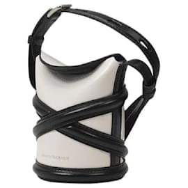 Alexander Mcqueen-The Curve Micro Bag in White Leather-White