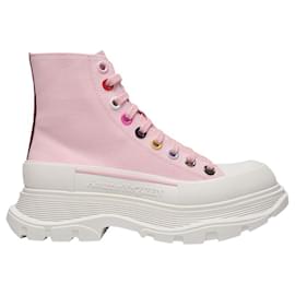 Alexander Mcqueen-Tread Slick High Sneakers aus rosafarbenem Canvas-Pink
