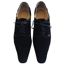 Chanel-Zapatos de ante con cordones-Negro