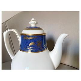 Cartier-Cartier Bone China goldene Kaffeemaschine 24k "Das Haus des Shoguns"-Weiß,Blau,Golden