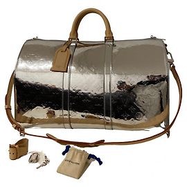 Louis Vuitton Keepall Bandouliere 50 Mirror Canvas Silvery