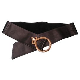 Cinto Uterque de couro preto com fivela de joia Preto