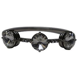 Pulseira de Cristal Miu Miu em Metal Prateado Prata