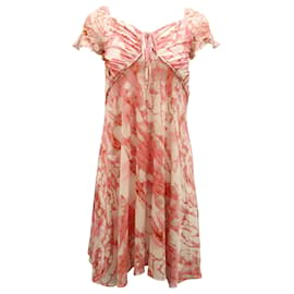 Just Cavalli-Just Cavalli Marble Print Midi Dress in Pink Viscose-Pink