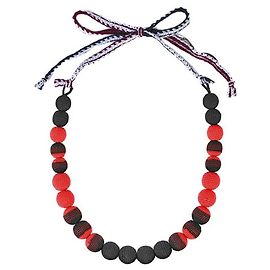 [Gebraucht] Prada PRADA Kugelhalskette gehäkelt rot schwarz 100% Baumwolle Schwarz Rot