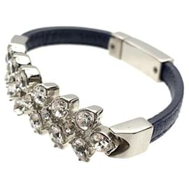 Prada-[Used] PRADA Prada Saffiano bracelet bangle rhinestone blue blue accessories jewelry ladies-Blue