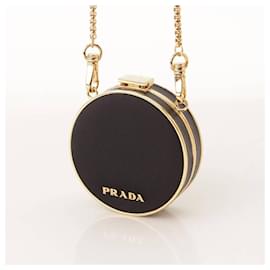 Prada-[Used]  [Prada] Prada Nylon & Metal Logo Necklace with Mirror Bag 1TA006 Black-Black
