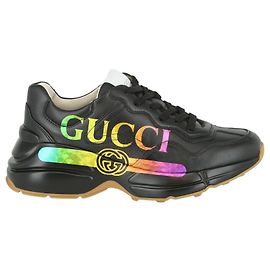 Gucci Sneaker Rhyton con logo arcobaleno Nero