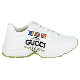 Gucci-Mens Rhyton Worldwide Sneakers-White