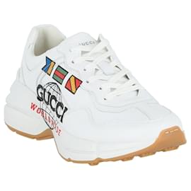 Gucci-Mens Rhyton Worldwide Sneakers-White