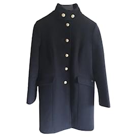 Autre Marque-Abrigo francés de lana/chaquetón -Dalmard Marine- Perfecto estado-Azul marino
