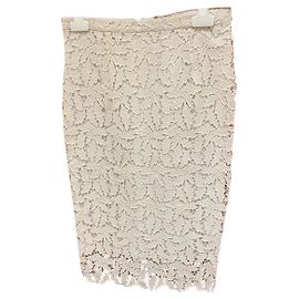 Ba&Sh bestickter Bleistiftrock ecru Baumwolle Creme