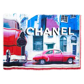 Chanel-Cuba 17C CAIXA DE LENÇO DE SEDA-Multicor