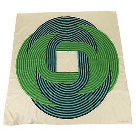 Hermès Hermes Maillons Sciarpa Hermes 2013 Joel Stein bianco verde blu stampa colorata Multicolore