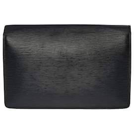 Louis Vuitton-Very beautiful Louis Vuitton Sellier men's Pochette bag in black epi leather, garniture en métal doré-Black