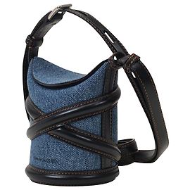 Alexander Mcqueen La micro borsa The Curve in tela blu Blu