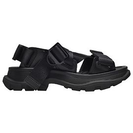 Alexander Mcqueen Sandali Tread in Tela Nera Nero