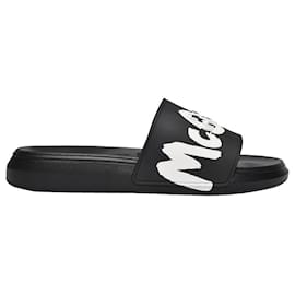 Alexander Mcqueen-Sandales Rubber Upper and Rub en Caoutchouc Noir-Black