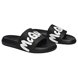 Alexander Mcqueen-Sandales Rubber Upper and Rub en Caoutchouc Noir-Black