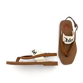 Sandales Chloé en toile et cuir marron Marron