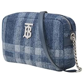 Burberry-Kleine Kameratasche Lola aus blauem Denim-Canvas-Blau