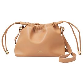 Apc Mini bolsa Ninon em couro marrom Bege