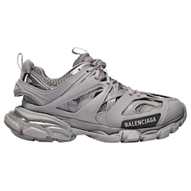 Balenciaga-Track Sneakers in Grey Canvas-Grey