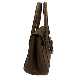 Fendi-Sac à main en cuir marron Selleria Linda Fendi-Marron,Marron foncé