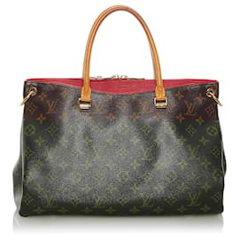 Louis Vuitton-Louis Vuitton Brown Monogram Pallas Satchel-Brown,Red
