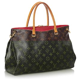 Louis Vuitton-Louis Vuitton Brown Monogram Pallas Satchel-Brown,Red