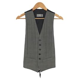 Christian Dior-Christian Dior Wool Men's Vest Gillet-Black,Grey