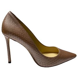 Jimmy Choo Romy Pumps aus beigem Pythonleder Pink