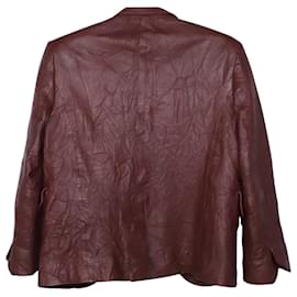 Zadig & Voltaire-Zadig & Voltaire Verys Cuir Froissé Jacket in Burgundy Leather-Dark red