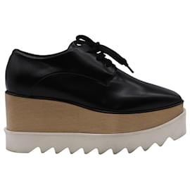 Stella Mc Cartney-Stella McCartney Elyse Platform Shoes in Black Leather-Black