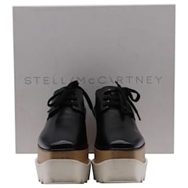 Stella Mc Cartney-Stella McCartney Chaussures à Plateforme Elyse en Cuir Noir-Noir